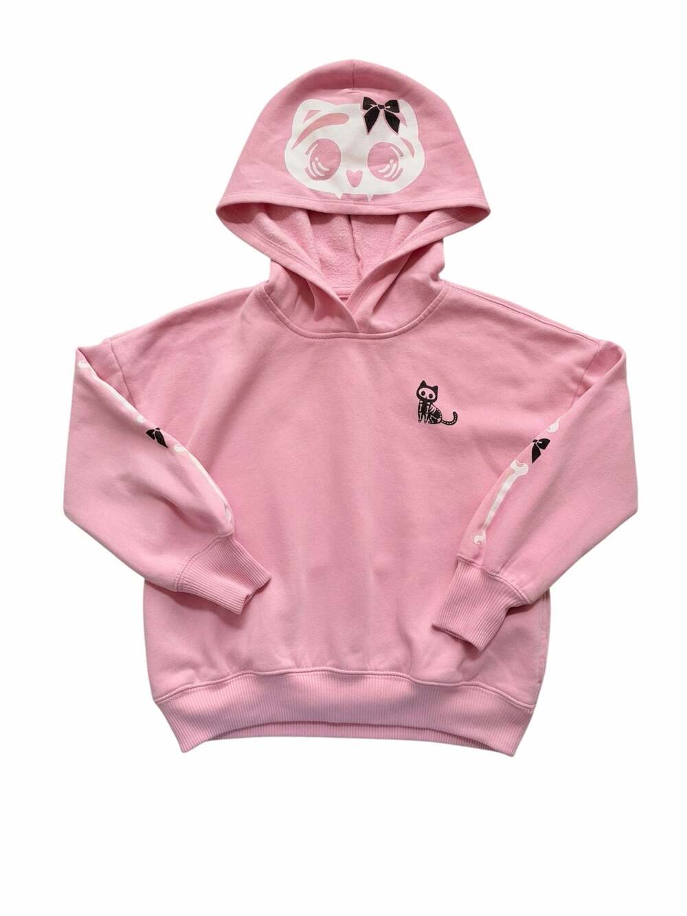 Abercrombie Kids Skeleton Kitty Hoodie Sweatshirt Size 7/8